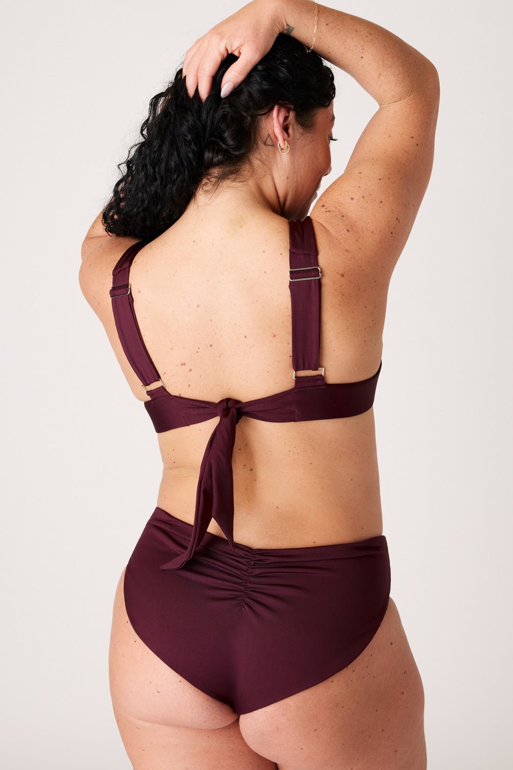 The High-Leg Scrunch Bottom - Dark Cherry