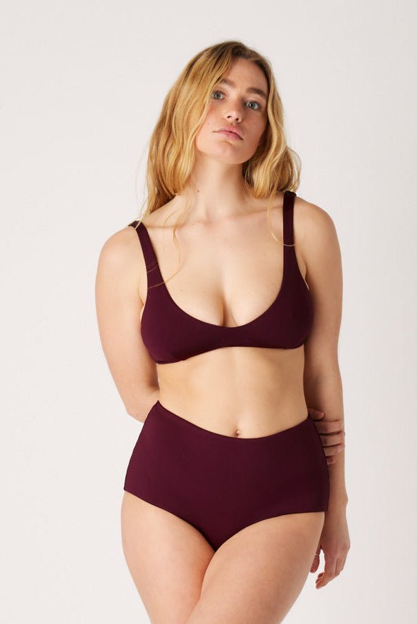 The Plunge Scoop Top - Dark Cherry