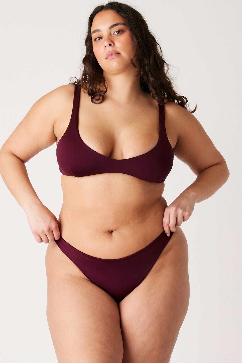 The Plunge Scoop Top - Dark Cherry