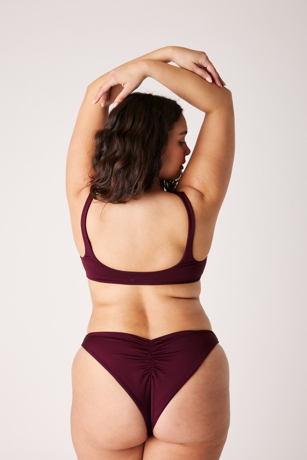 The Sleek Scrunch Bottoms - Dark Cherry