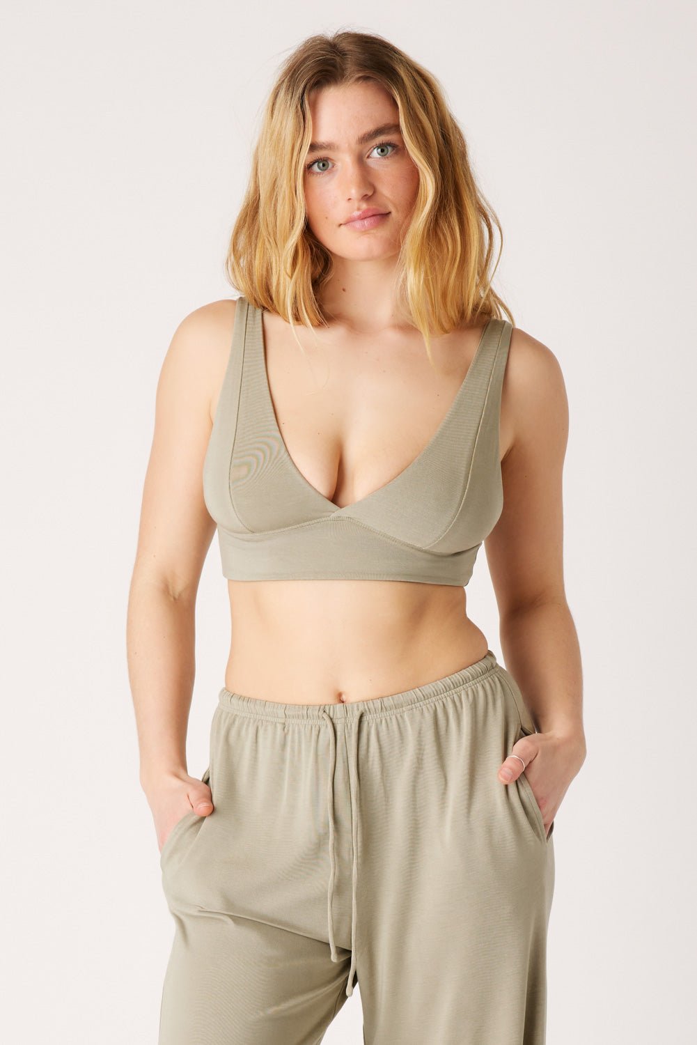 The Cool-Comf Longline Bra - Olive Taupe
