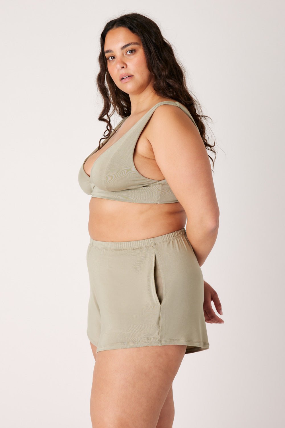 The Cool-Comf Longline Bra - Olive Taupe