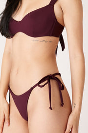 The Side Tie Bottoms - Dark Cherry