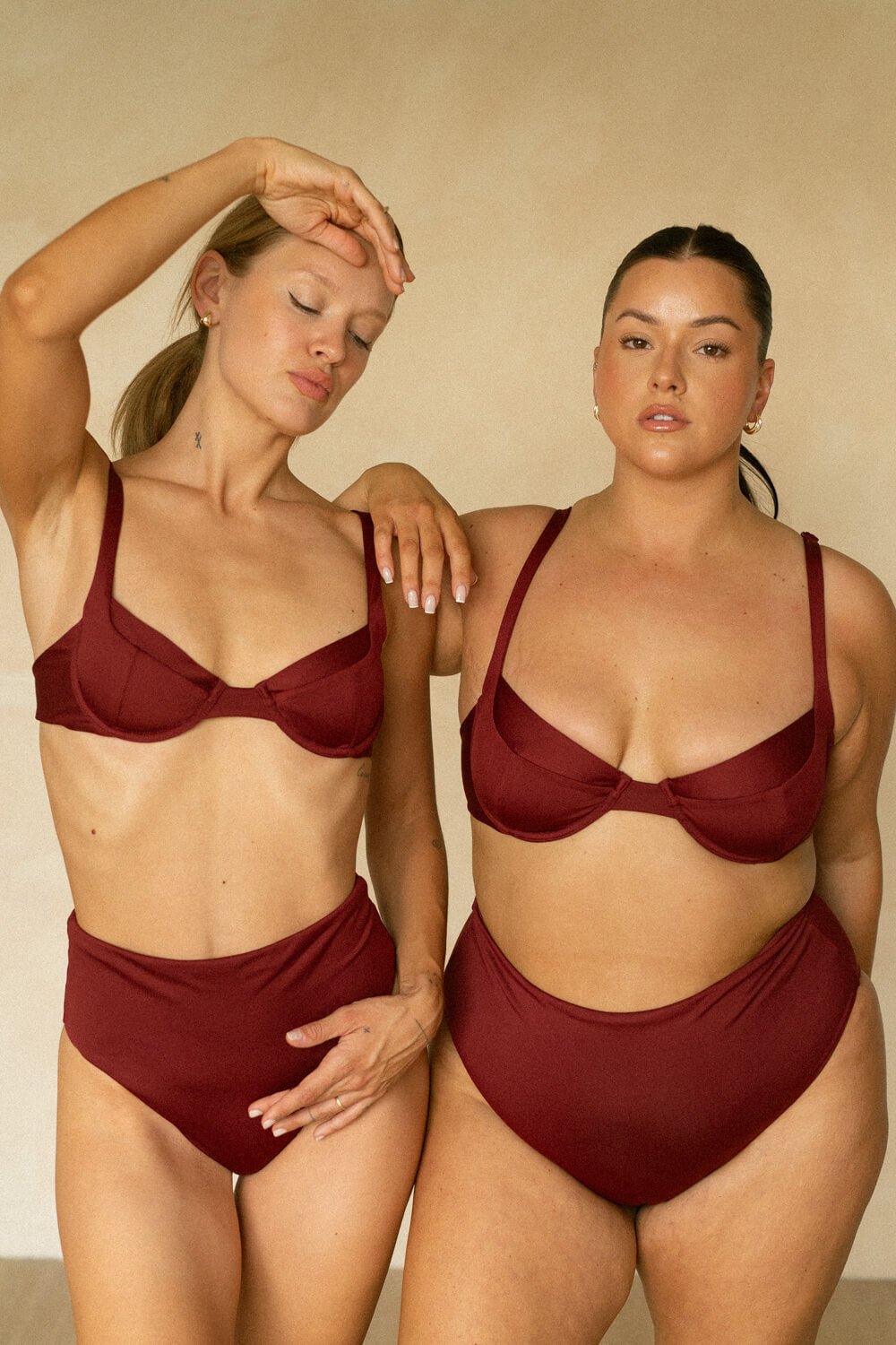 The Amalfi Underwire Tie Back Top - Pomegranate