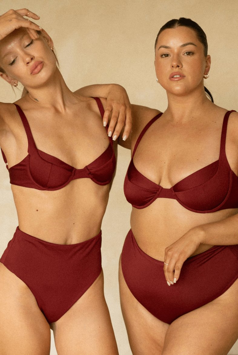 The High-Waisted Scrunch Bottoms - Pomegranate