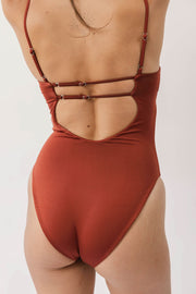 The Slim Strap One Piece - Mallorca Red
