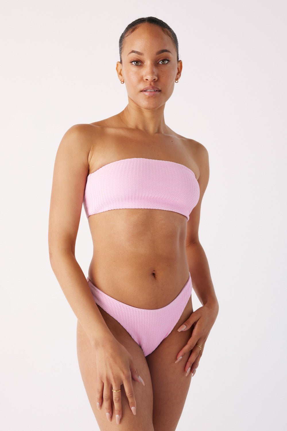 The Sleek Scrunch Bottoms - Peony Pink Ripple