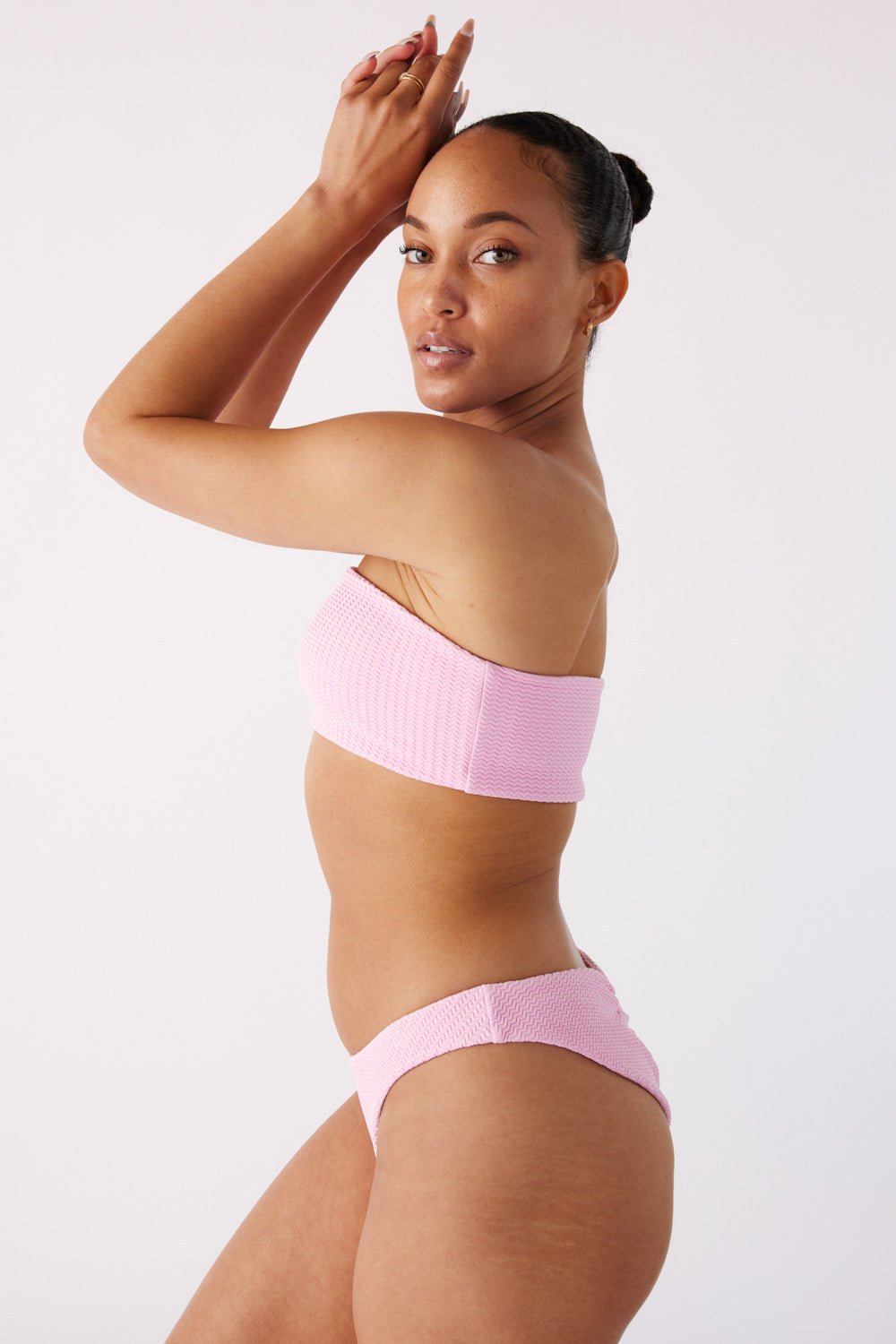 The Sleek Scrunch Bottoms - Peony Pink Ripple