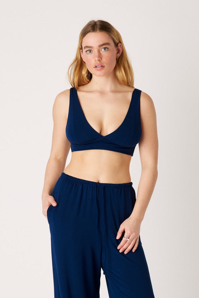 The Cool-Comf Longline Bra - Soft Navy