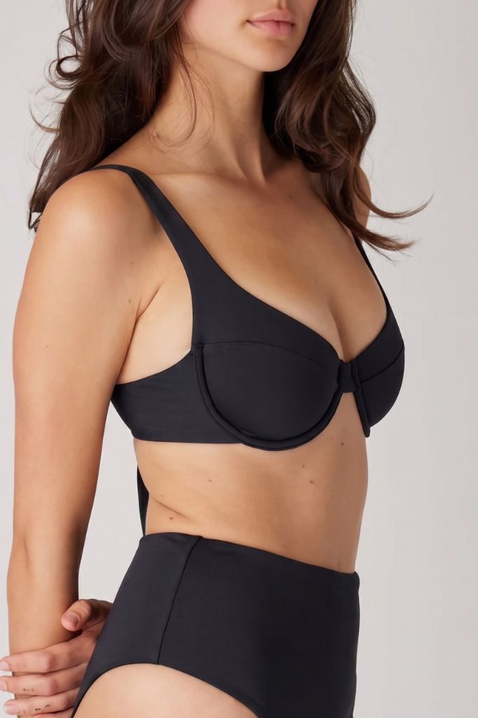 The Riviera Underwire Top - Matte Black
