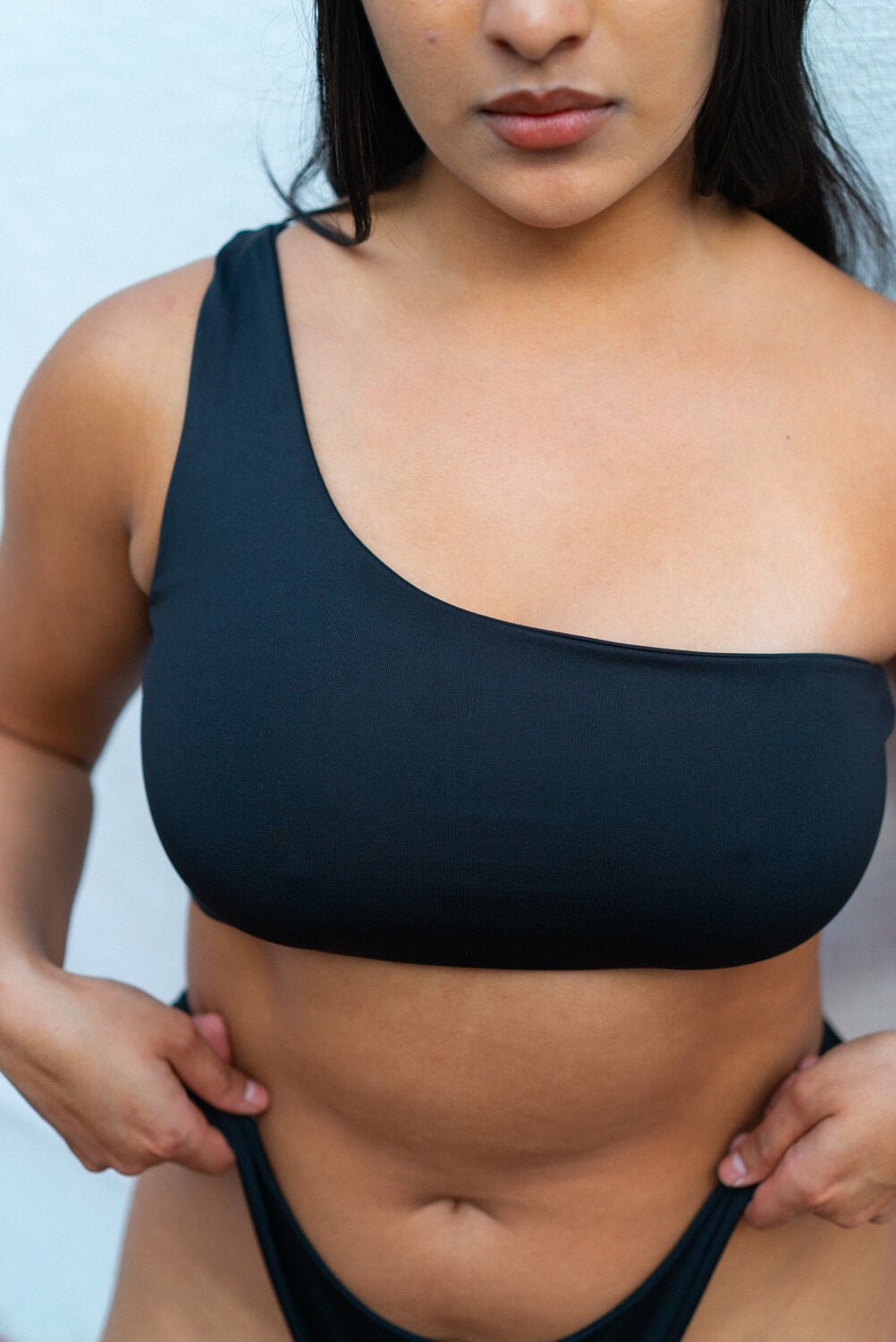 The One Shoulder Top - Matte Black